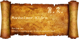 Manheimer Klára névjegykártya